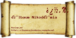 Ölbaum Nikodémia névjegykártya